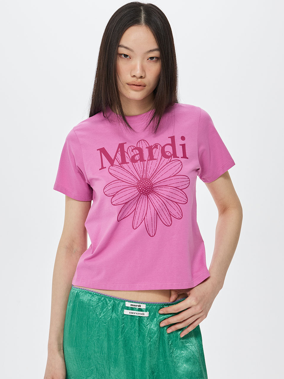 Mardi Mercredi - Slim Tshirt Flowermardi (Pinklavender Magenta) product image 1 | TRAB K-Fashion Australia