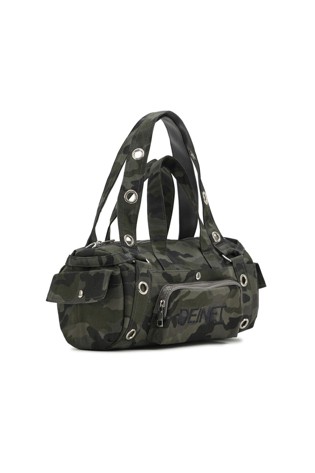 Deinet - Eyelet Camouflage Mini Duffle Bag (Charcoal) product image 4 | TRAB K-Fashion Australia