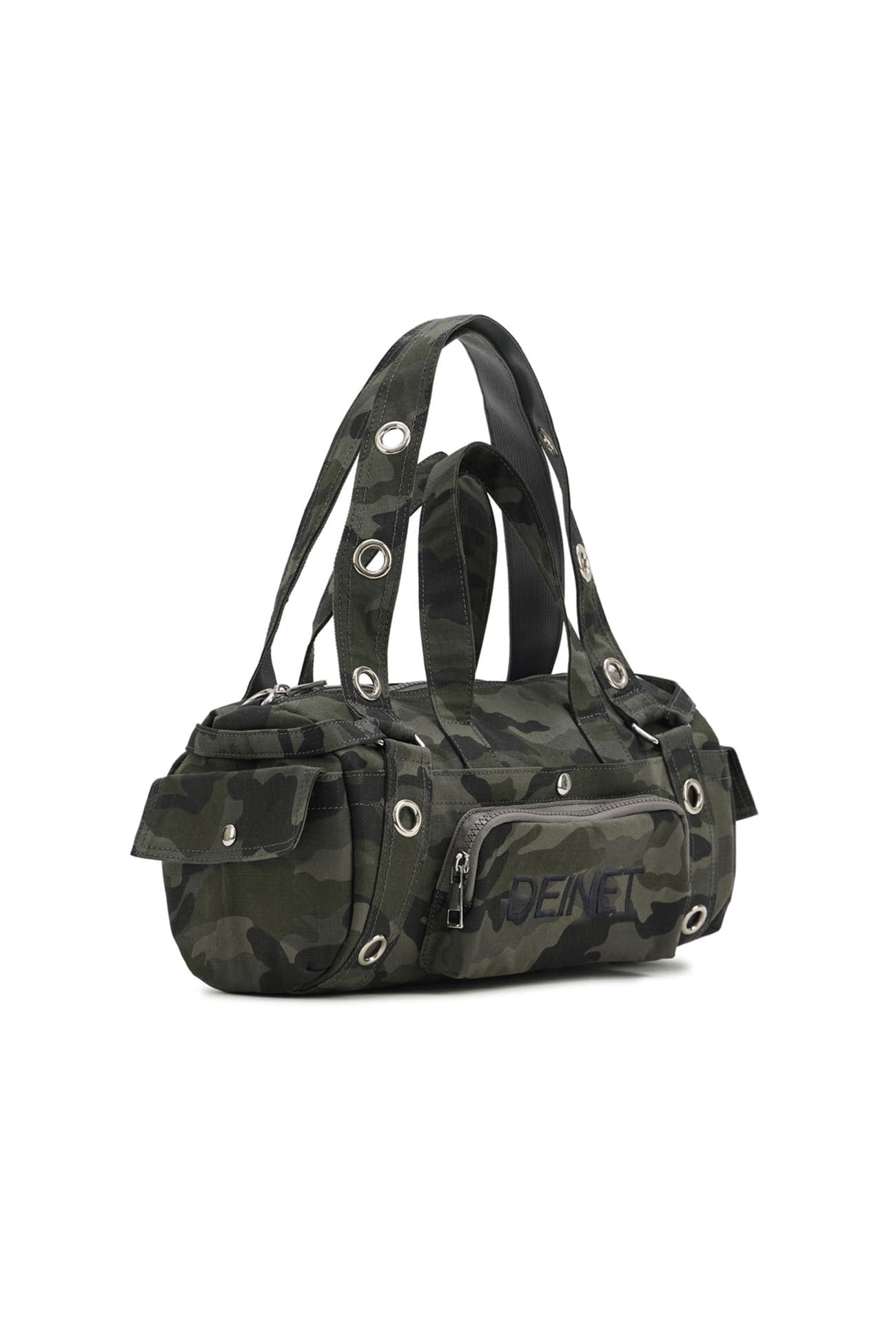Deinet - Eyelet Camouflage Mini Duffle Bag (Charcoal) product image 4 | TRAB K-Fashion Australia