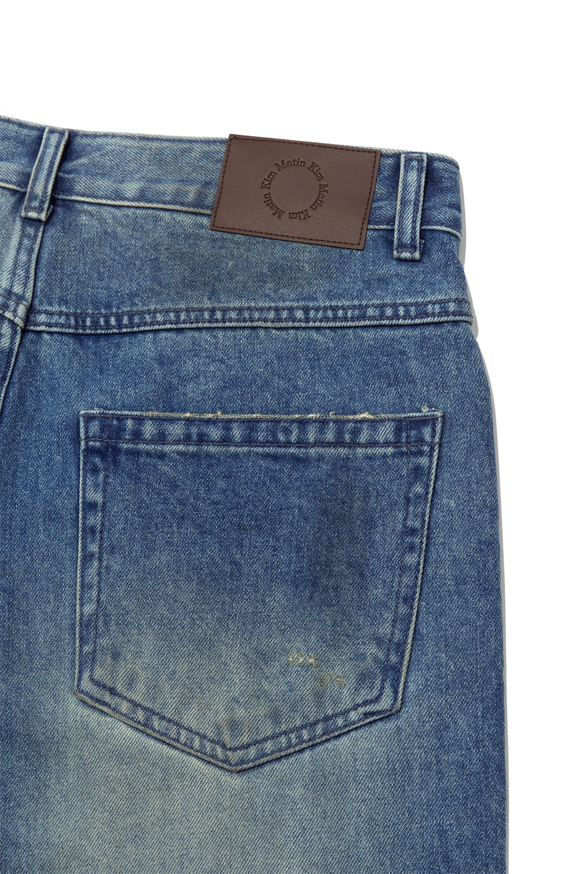 Matin Kim - Embo Washed Denim Pants (Blue) product image 6 | TRAB K-Fashion Australia
