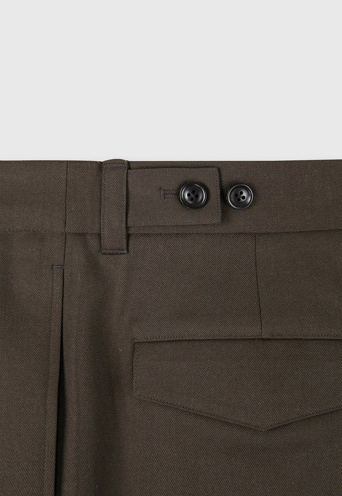Tonywack - Wool Twill Pleated Wide Trousers (Brown) product image 14 | TRAB K-Fashion Australia