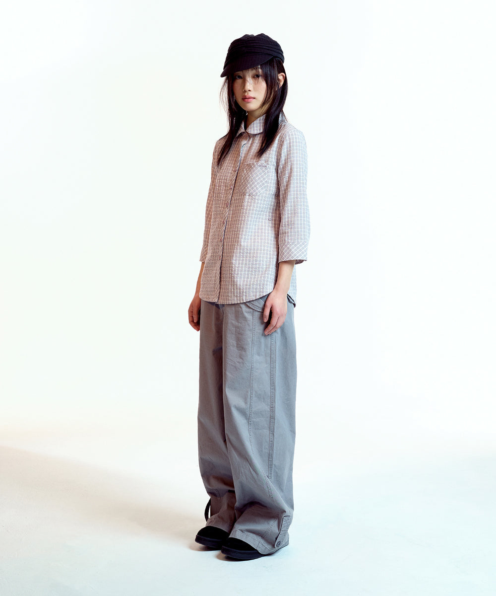 Coyseio - Round Collar Capri Shirt (Ash Pink) product image 9 | TRAB K-Fashion Australia