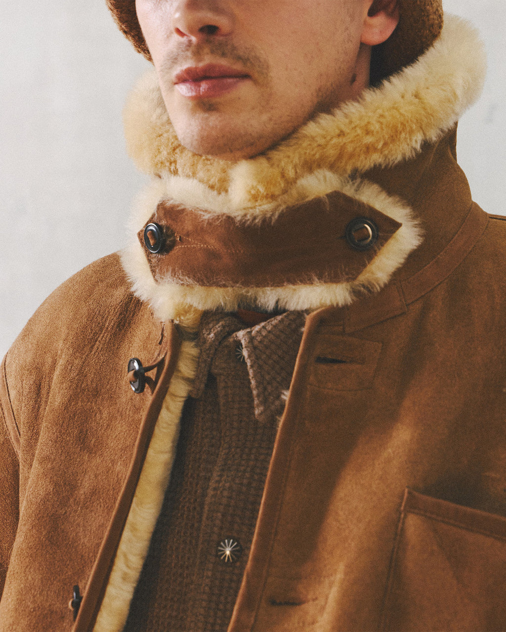 Eastlogue - Shearling Lumberjack Mouton Work Shirts (Beige Suede) product image 7 | TRAB K-Fashion Australia