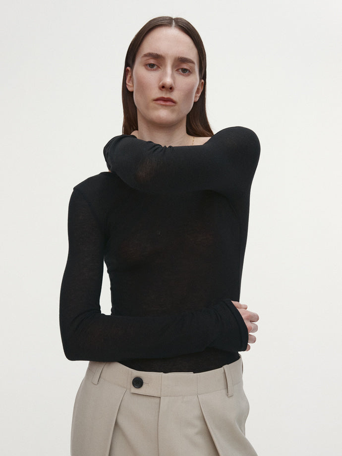 Tonywack - Low Back Long Sleeve T-Shirt (Black) product image 1 | TRAB K-Fashion Australia