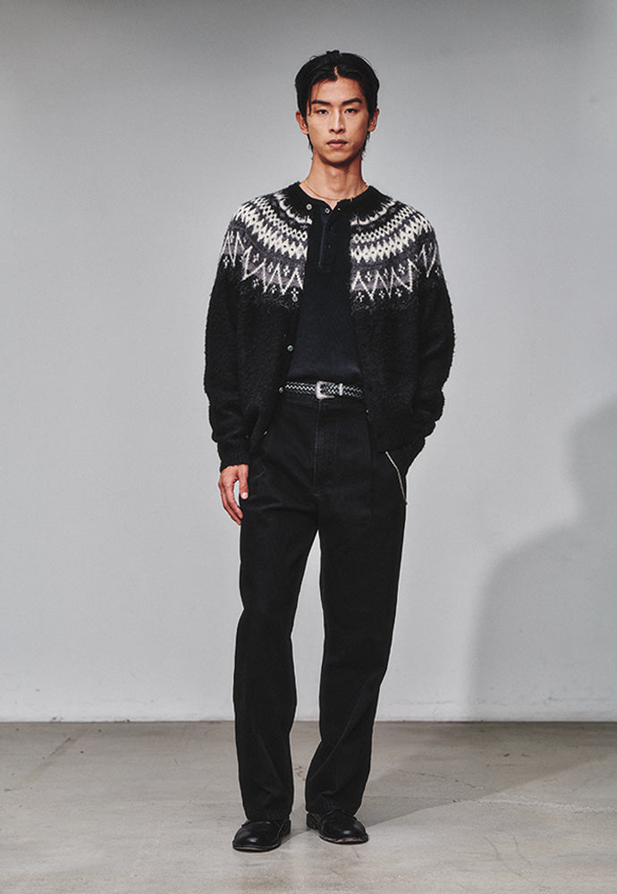 Art if acts - Fair Isle Mohair Cardigan (Black) product image 2 | TRAB K-Fashion Australia