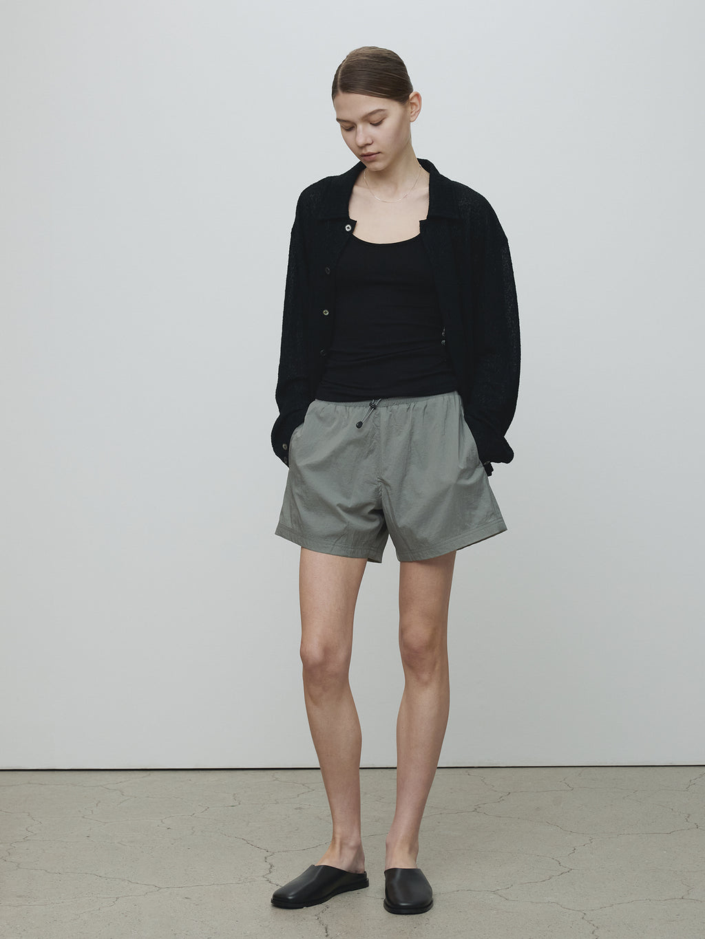 Tonywack - Drawstring Tech Shorts (Olive Grey) product image 4 | TRAB K-Fashion Australia