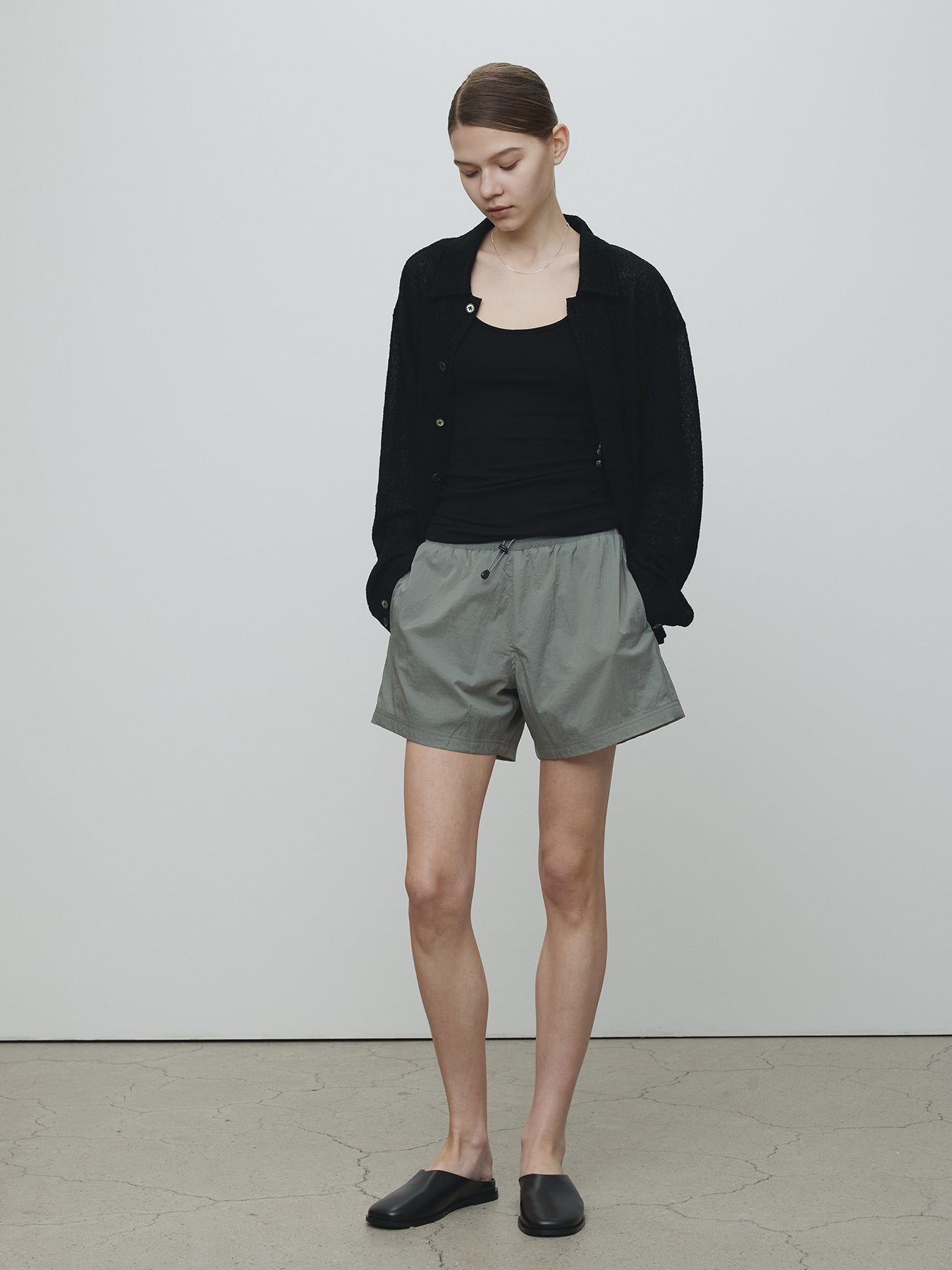 Tonywack - Drawstring Tech Shorts (Olive Grey) product image 4 | TRAB K-Fashion Australia