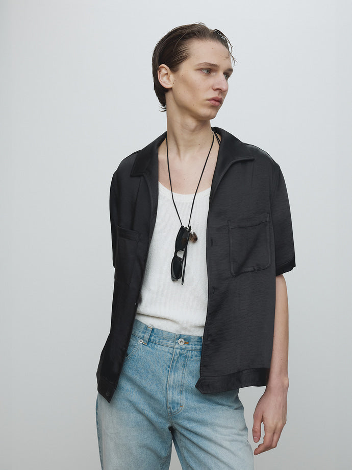 Tonywack - One Piece Collar Half Sleeve Shirt (Black) product image 5 | TRAB K-Fashion Australia