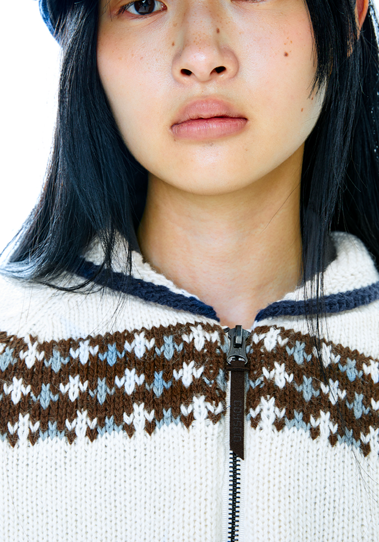 Coyseio - Mossy Cowichan Knit Jacket (Ivory) product image 2 | TRAB K-Fashion Australia