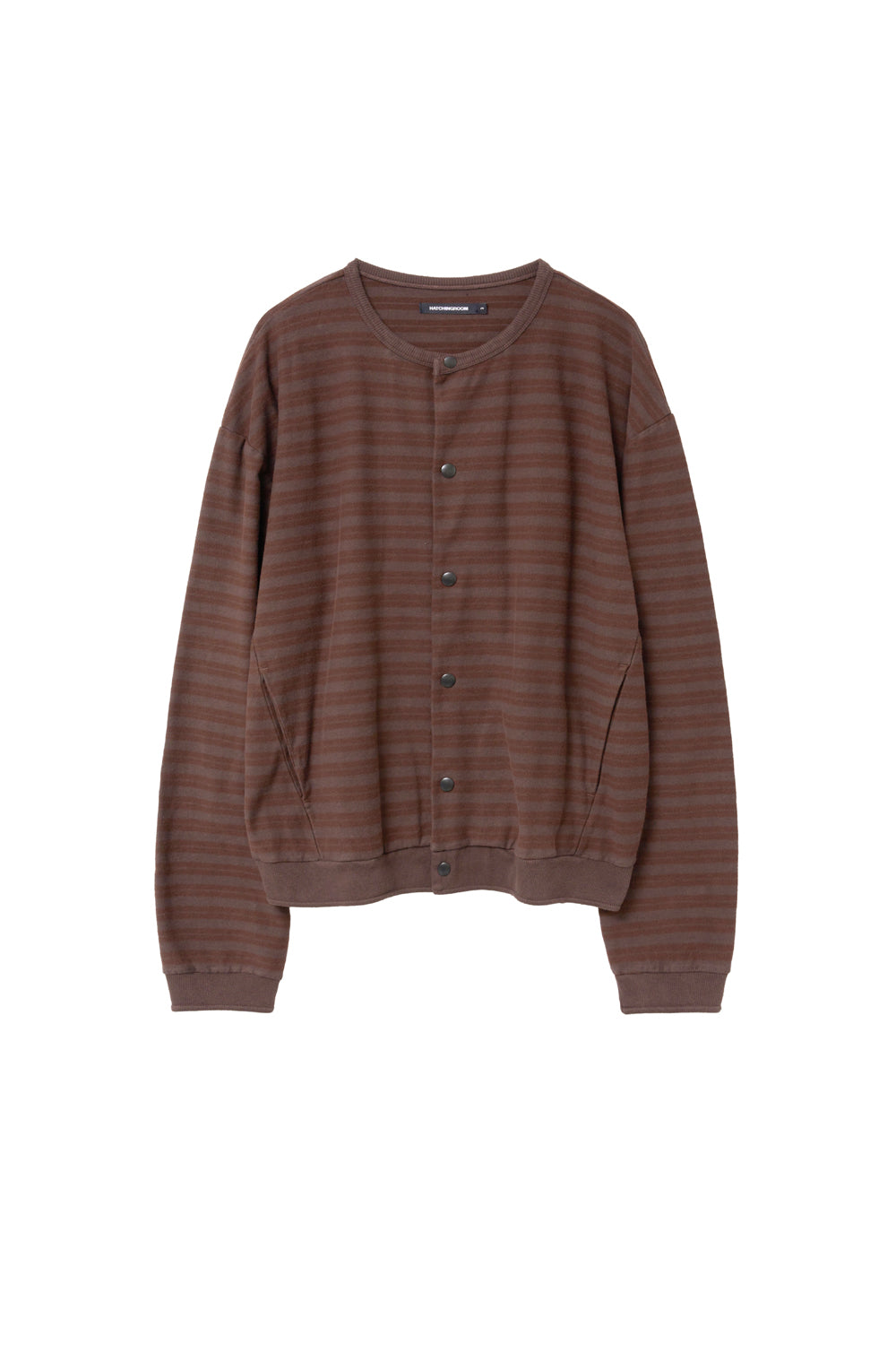 Hatchingroom - Stripe Cardigan Brown (Red) product image 1 | TRAB K-Fashion Australia