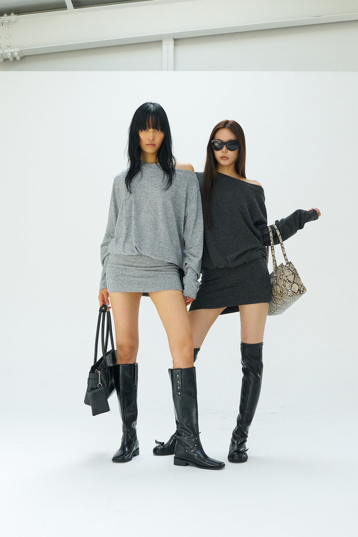 Deinet - Angel Off-Shoulder Dress (Charcoal) product image 7 | TRAB K-Fashion Australia