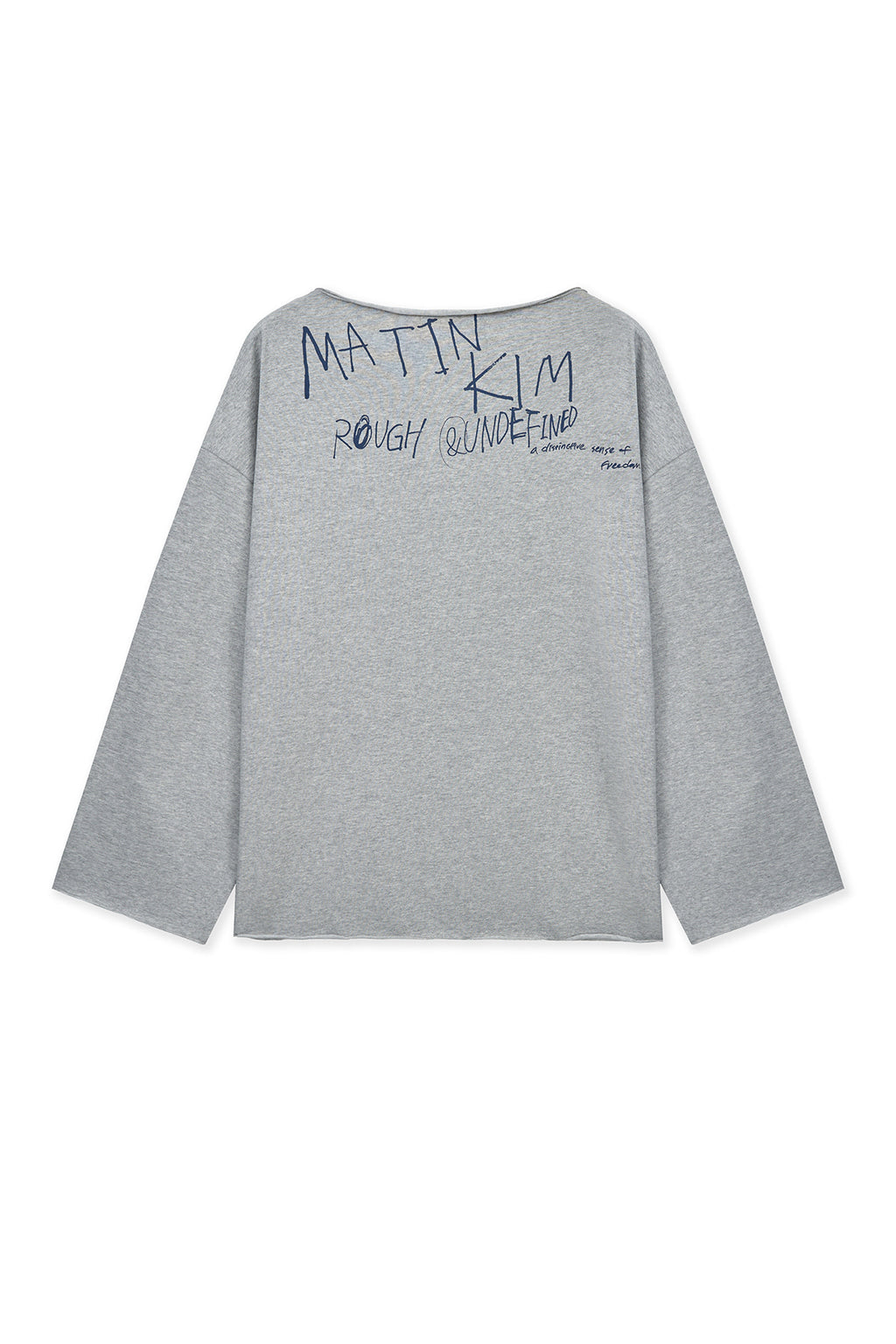 Matin Kim - Raw Hem Finished Boat Neck Top (Grey) product image 2 | TRAB K-Fashion Australia