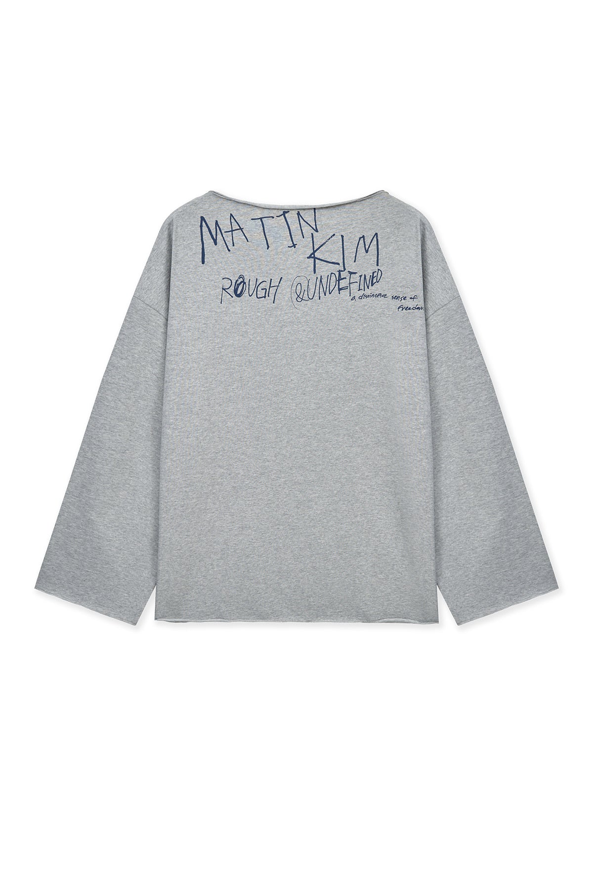 Matin Kim - Raw Hem Finished Boat Neck Top (Grey) product image 2 | TRAB K-Fashion Australia