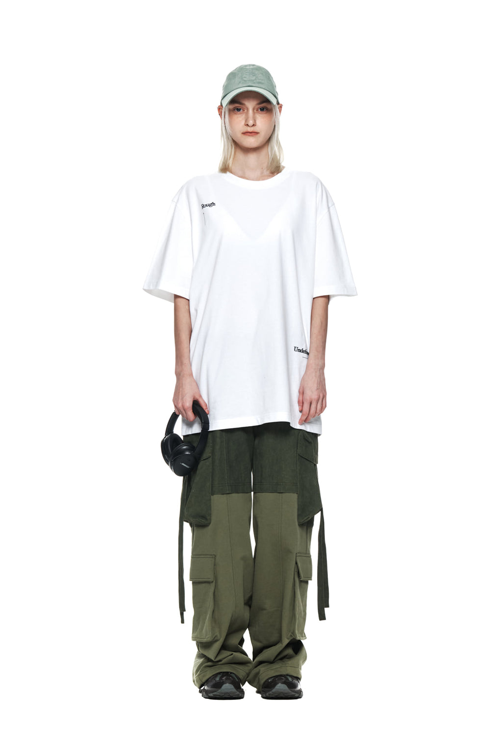 Matin Kim - Jersey Mixed Cargo Pants (Khaki) product image 5 | TRAB K-Fashion Australia
