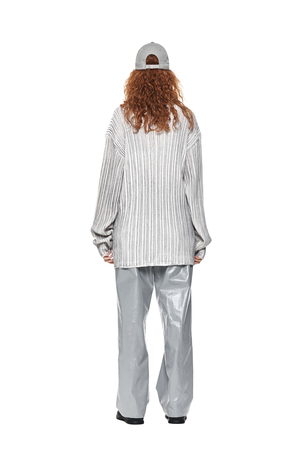 Matin Kim - Stripe Printed Knit Pullover (Grey) product image 7 | TRAB K-Fashion Australia