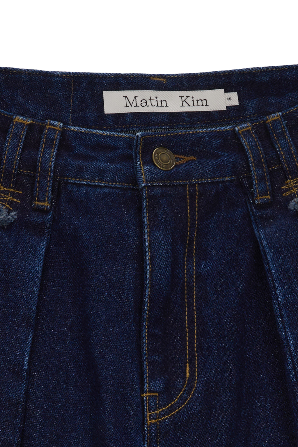 Matin Kim - Tuck Point Wide Denim Pants (Navy) product image 3 | TRAB K-Fashion Australia