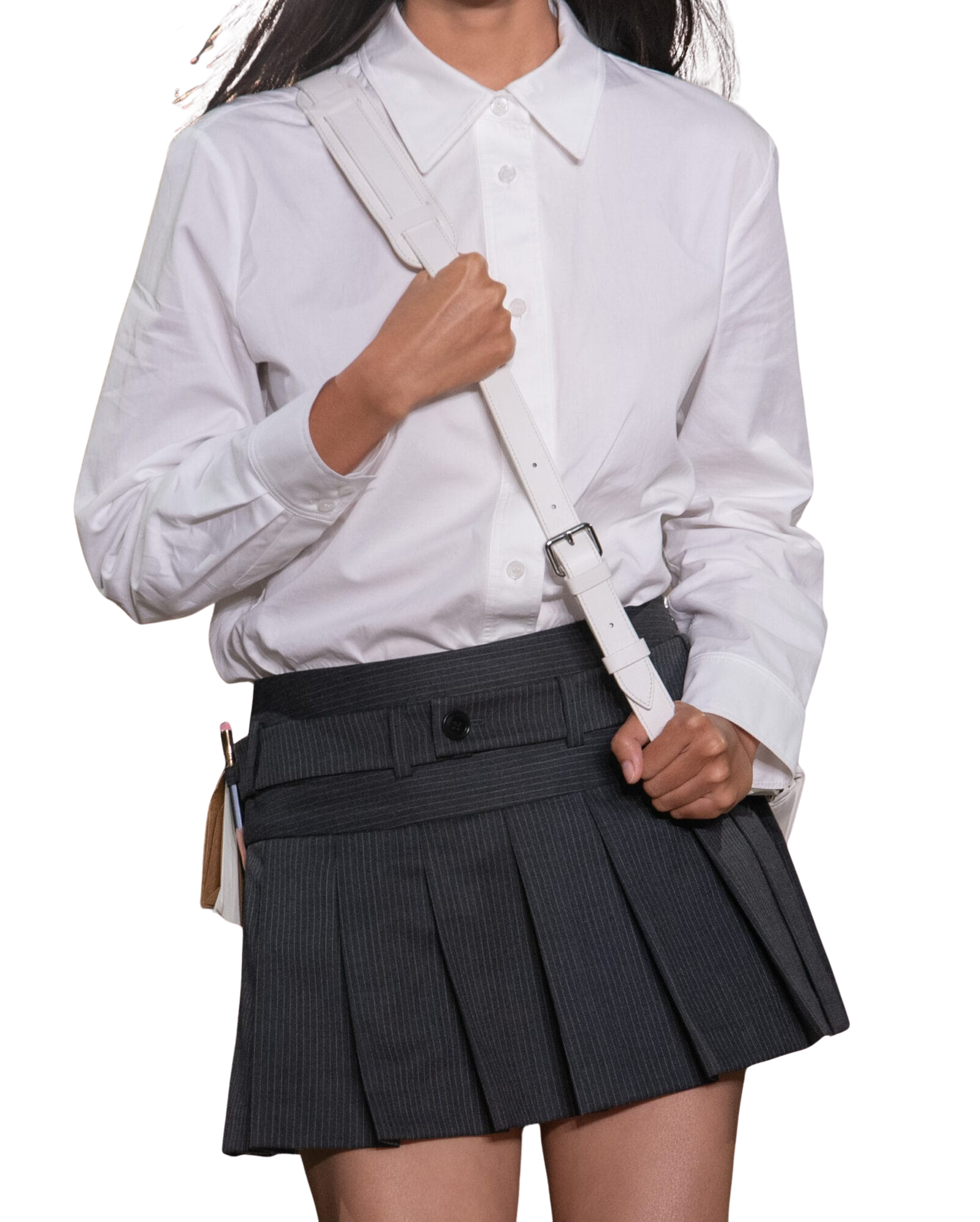 Kimhe Kim - Belted Mini Skirt (Grey) product image 2 | TRAB K-Fashion Australia