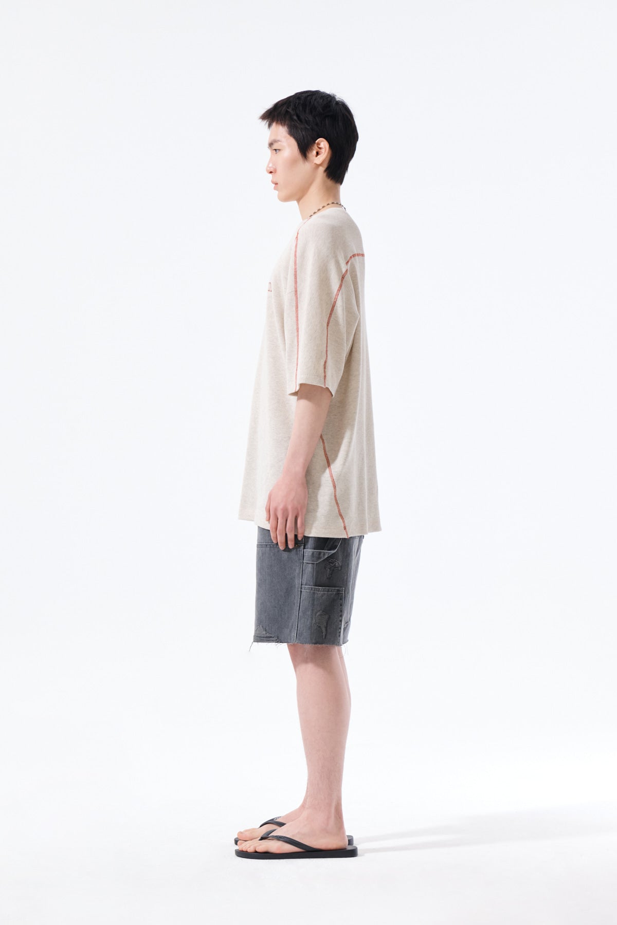 Matin Kim - Matin Kim Logo Waffle Top (Light Beige) product image 6 | TRAB K-Fashion Australia