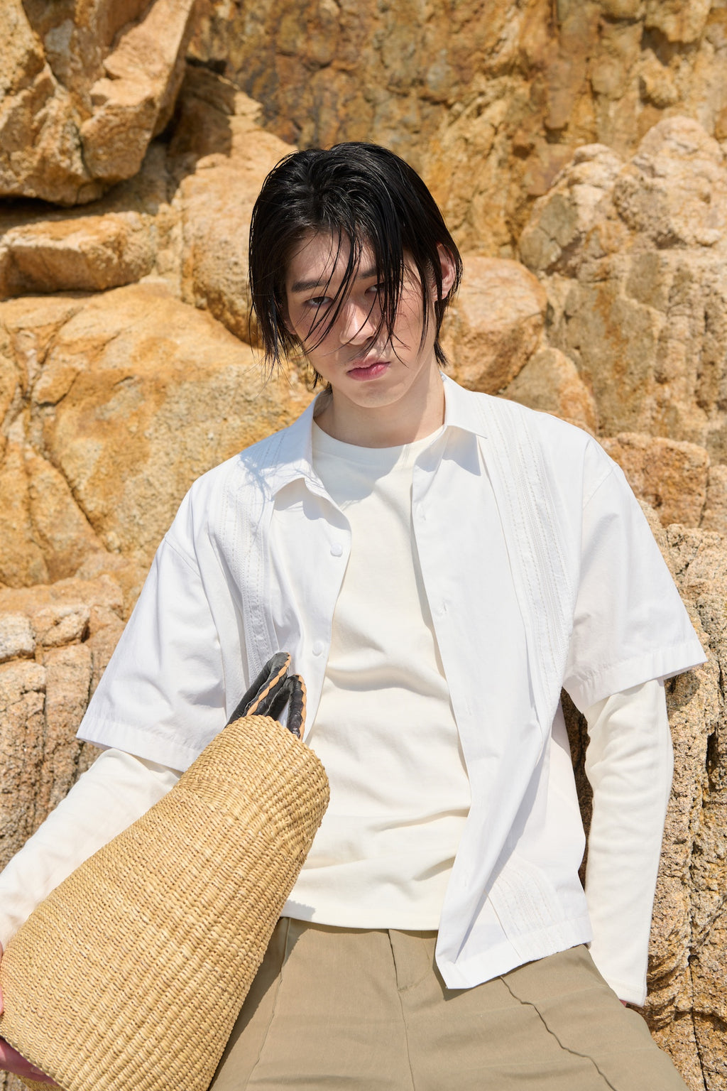 STU - Lace Panel Shirt (White) product image 4 | TRAB K-Fashion Australia