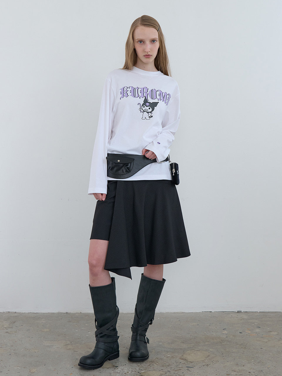 Kijun - Baddie Kuromi Long Sleeve Tee (Off-White) product image 4 | TRAB K-Fashion Australia