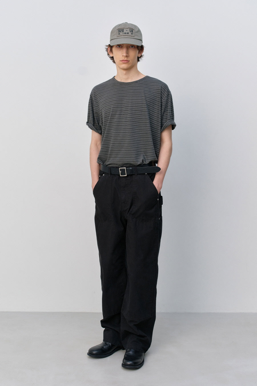 Insilence - Striped Dyed T-shirt (Charcoal) product image 5 | TRAB K-Fashion Australia