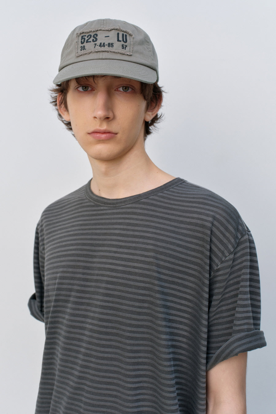 Insilence - Striped Dyed T-shirt (Charcoal) product image 2 | TRAB K-Fashion Australia