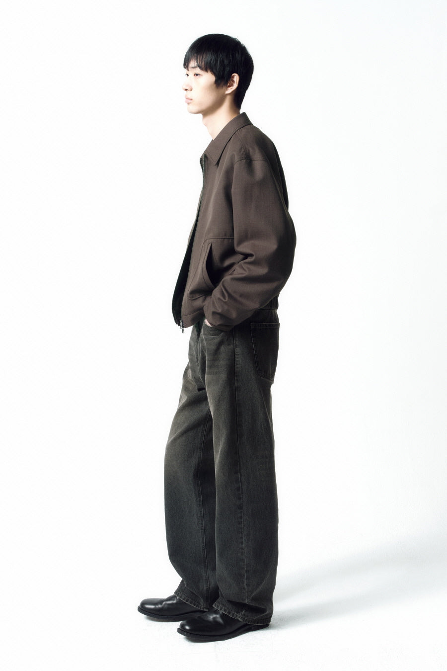 Insilence - Wool Drizzler Blouson (Melange Brown) product image 4 | TRAB K-Fashion Australia