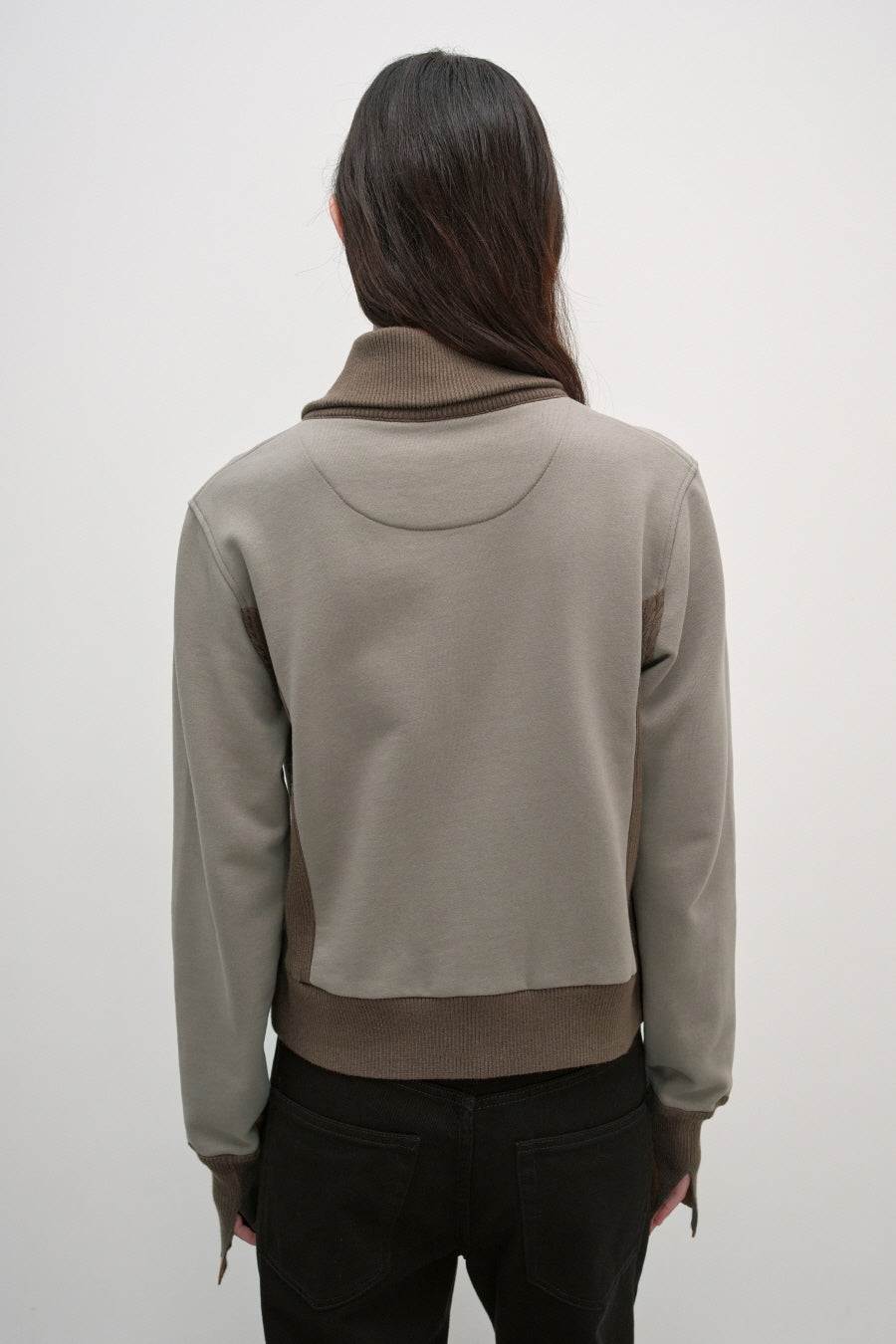 Insilence - Knit Combi Cotton Zip-Up (Beige) product image 5 | TRAB K-Fashion Australia