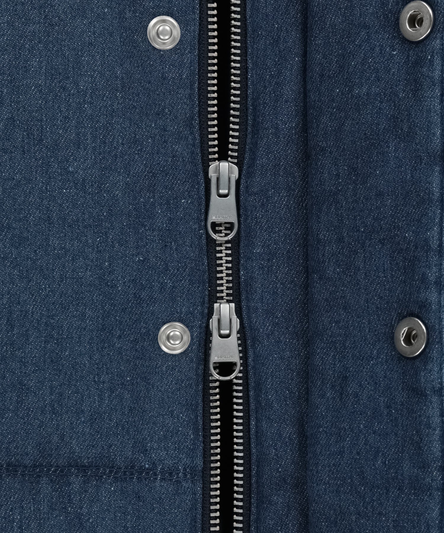 Marithe & Francois Girbaud - Classic Logo Denim Down Vest (Dark Blue) product image 12 | TRAB K-Fashion Australia