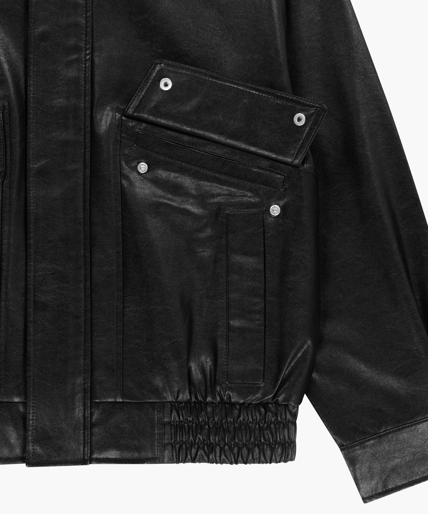 Marithe & Francois Girbaud - Faux Leather High Neck Jacket (Black) product image 12 | TRAB K-Fashion Australia