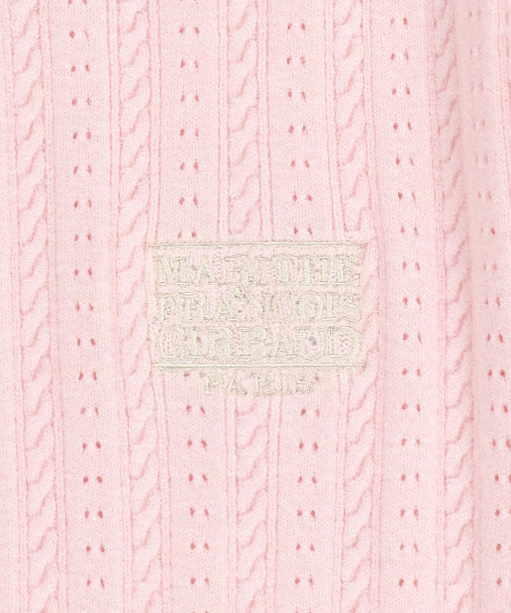 Marithe & Francois Girbaud - Small Classic Logo Half Knit Cardigan Set Up (Light Pink) product image 12 | TRAB K-Fashion Australia