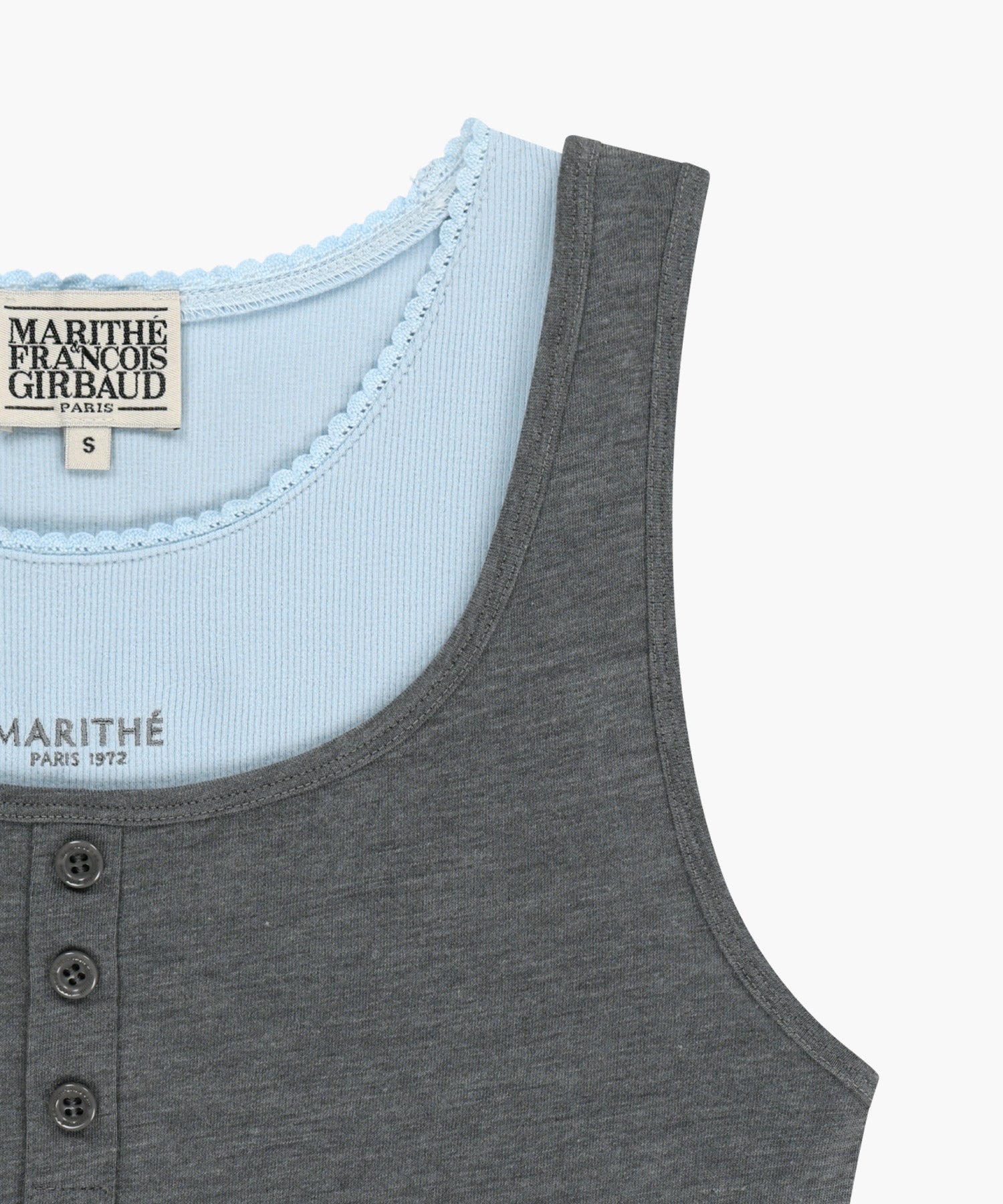 Marithe & Francois Girbaud - [Pre-order – Ships 7 Jul] Layered Sleeveless (Heather Charcoal) product image 15 | TRAB K-Fashion Australia