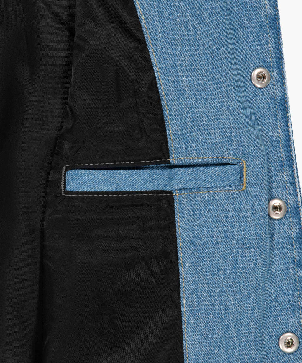 Marithe & Francois Girbaud - Classic Logo Raglan Denim Varsity Jacket (Light Blue) product image 12 | TRAB K-Fashion Australia