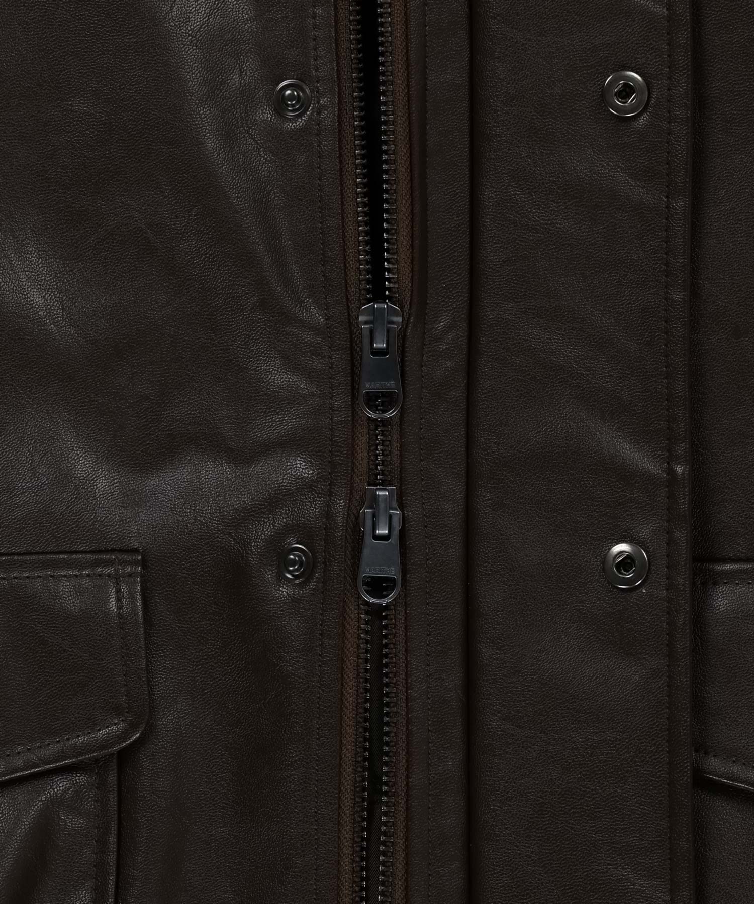 Marithe & Francois Girbaud - Faux Leather Padded Jacket (Brown) product image 14 | TRAB K-Fashion Australia