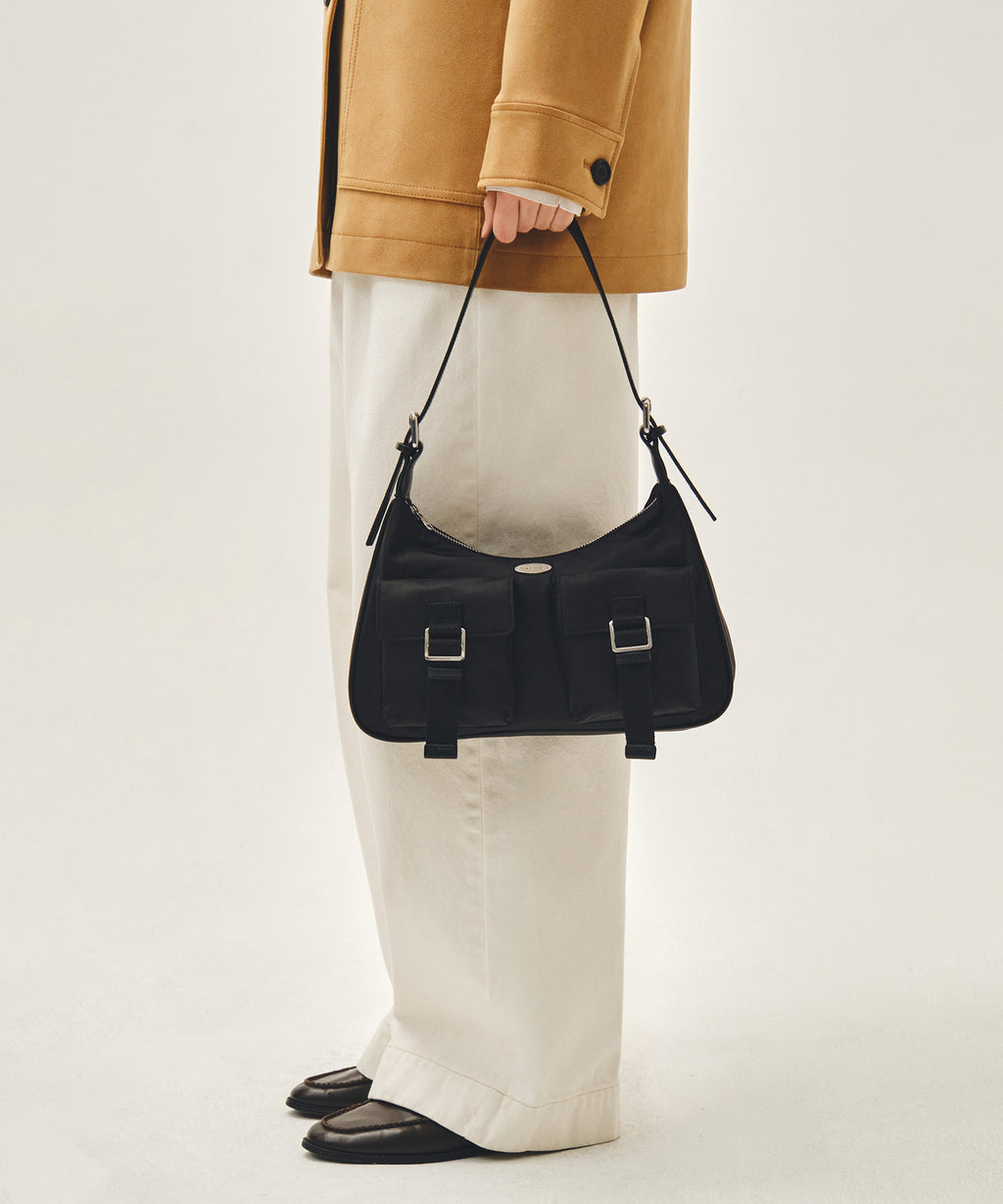 Marithe & Francois Girbaud - Regular Logo 2way Hobo Bag (Black) product image 12 | TRAB K-Fashion Australia