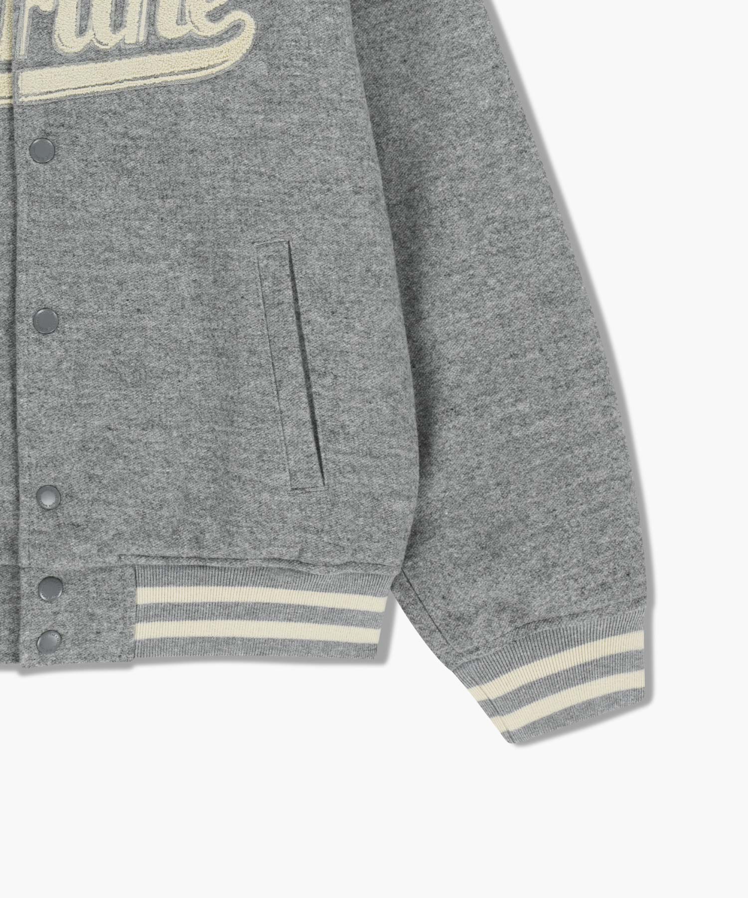 Marithe & Francois Girbaud - Wool Varsity Jacket (Heather Gray) product image 12 | TRAB K-Fashion Australia