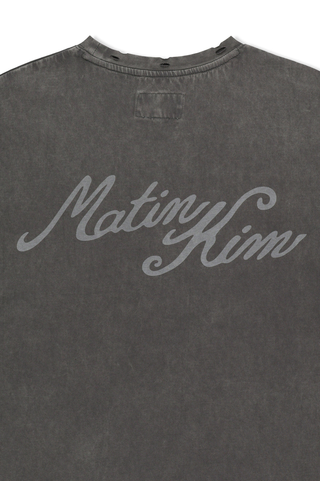 Matin Kim - Vintage Washed Calligraphy Back Logo Top (Charcoal) product image 6 | TRAB K-Fashion Australia