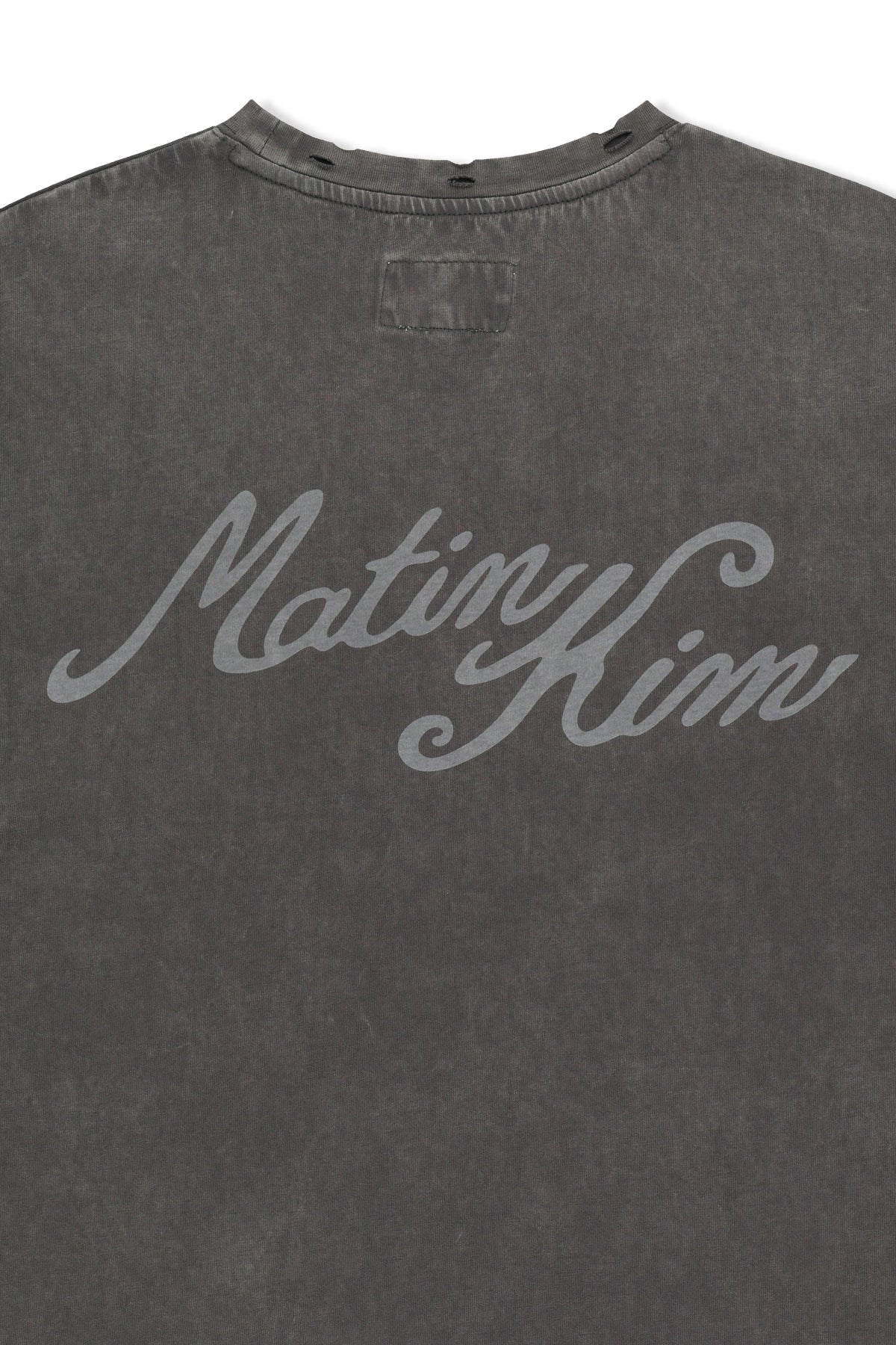 Matin Kim - Vintage Washed Calligraphy Back Logo Top (Charcoal) product image 6 | TRAB K-Fashion Australia