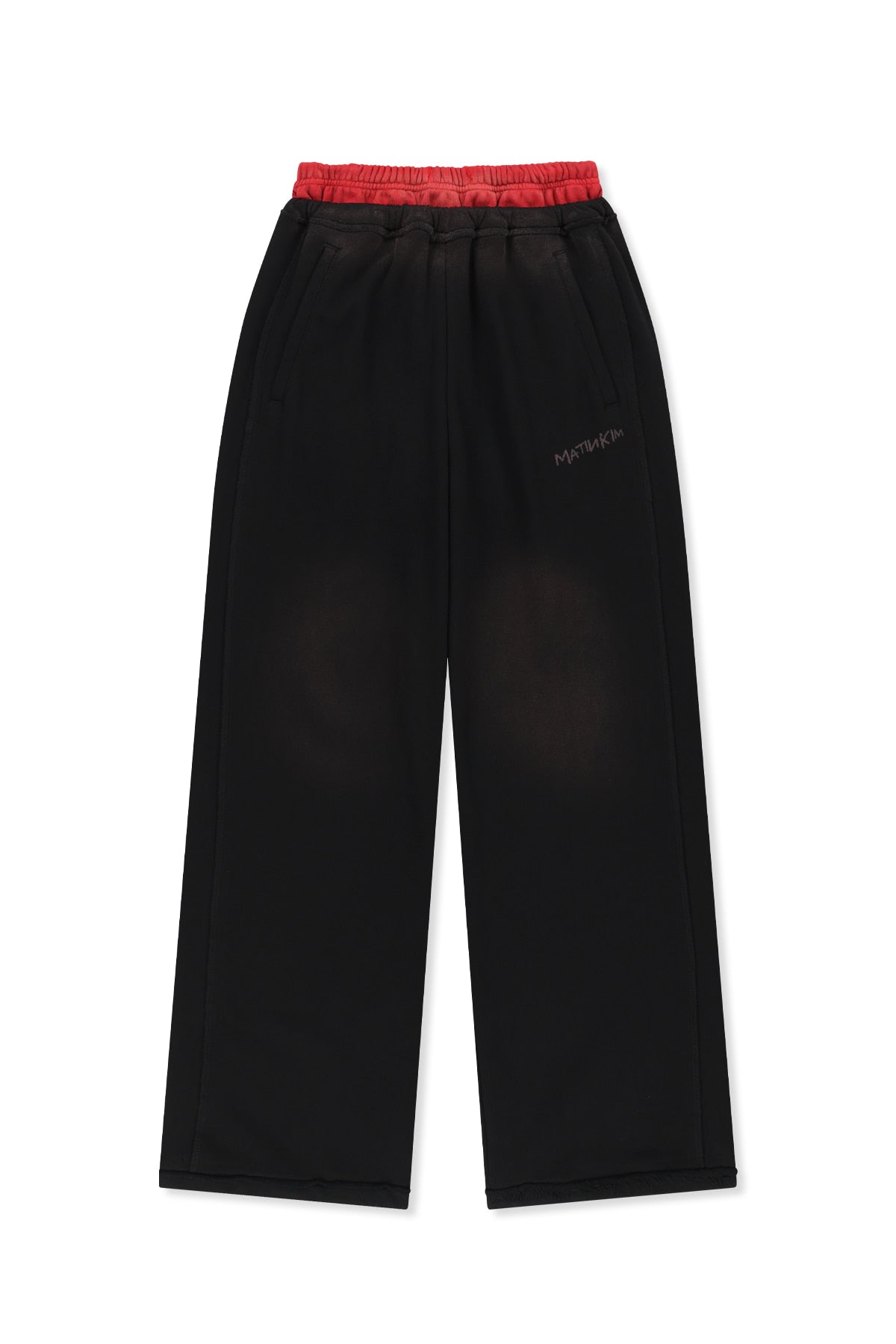 Matin Kim - Vintage Washed Color Contrast Sweatpants (Black) product image 2 | TRAB K-Fashion Australia