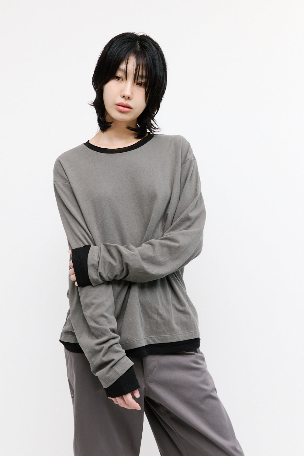 Hatchingroom - Two Face Ringer Tee (Olive/Black) product image 9 | TRAB K-Fashion Australia