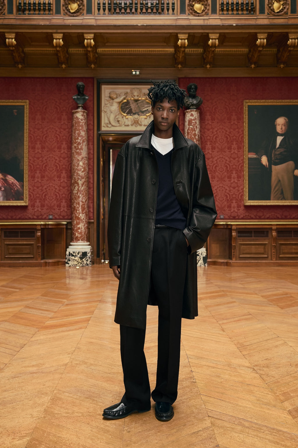 STU - Lambskin Leather Coat (Black) product image 4 | TRAB K-Fashion Australia