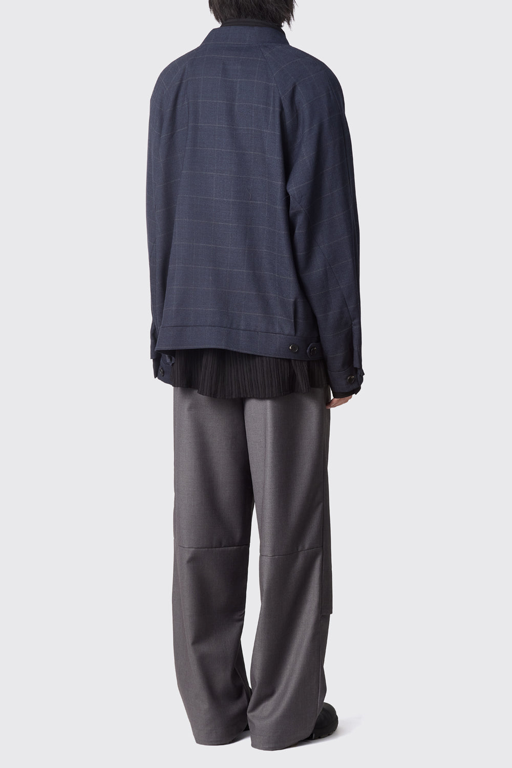 Hatchingroom - Non Collar Jacket Blue Charcoal Check (Wool) product image 10 | TRAB K-Fashion Australia