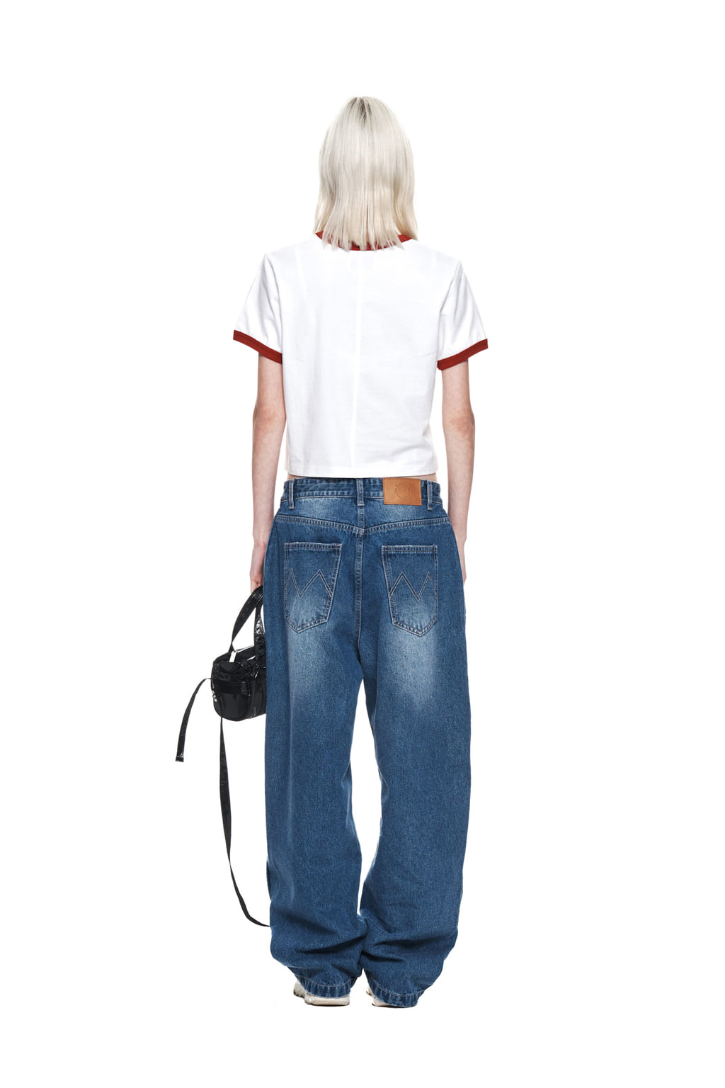 Matin Kim - Circle Logo Ringer Crop Top (Red) product image 7 | TRAB K-Fashion Australia