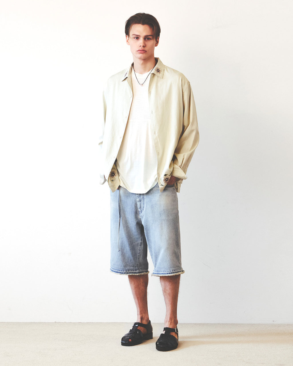 Eastlogue - Curved Outlaw Shorts (Light Indigo) product image 4 | TRAB K-Fashion Australia