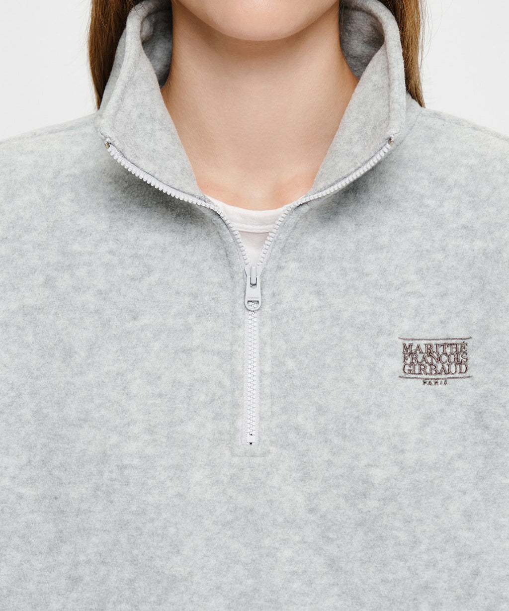 Marithe & Francois Girbaud - Small Classic Logo Fleece Anorak (Heather Gray) product image 5 | TRAB K-Fashion Australia