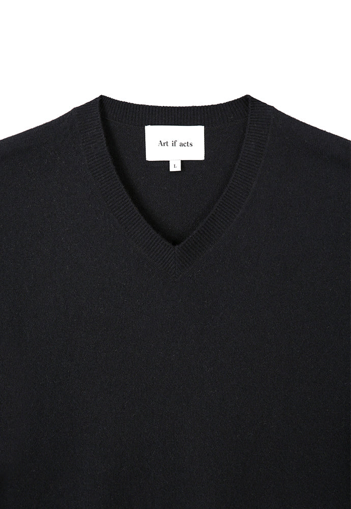 Art if acts - Cashmere V-Neck Knit (Black) product image 8 | TRAB K-Fashion Australia