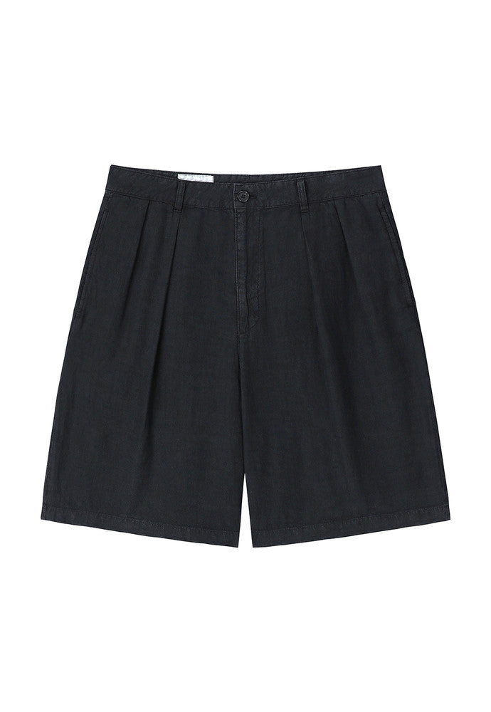 Art if acts - Washed Linen Two Tuck Shorts (Black) product image 6 | TRAB K-Fashion Australia