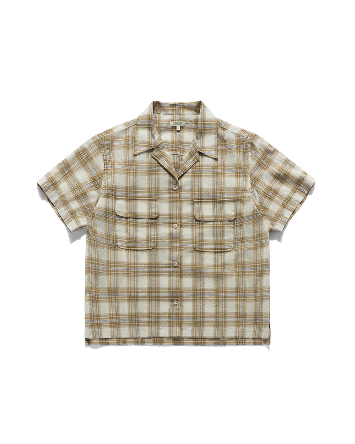 Eastlogue - Loiter Half Shirts (Beige & Blue Check) product image 1 | TRAB K-Fashion Australia