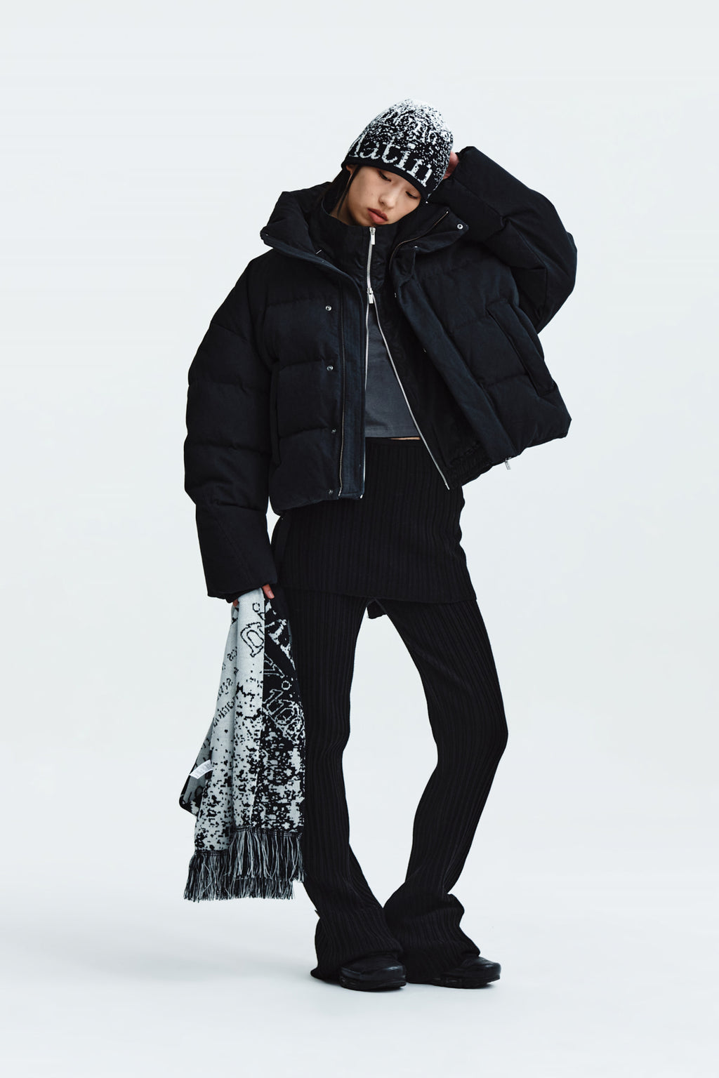 Matin Kim - Cotton Washed Puffer Duck Down Jumper (Black) product image 9 | TRAB K-Fashion Australia