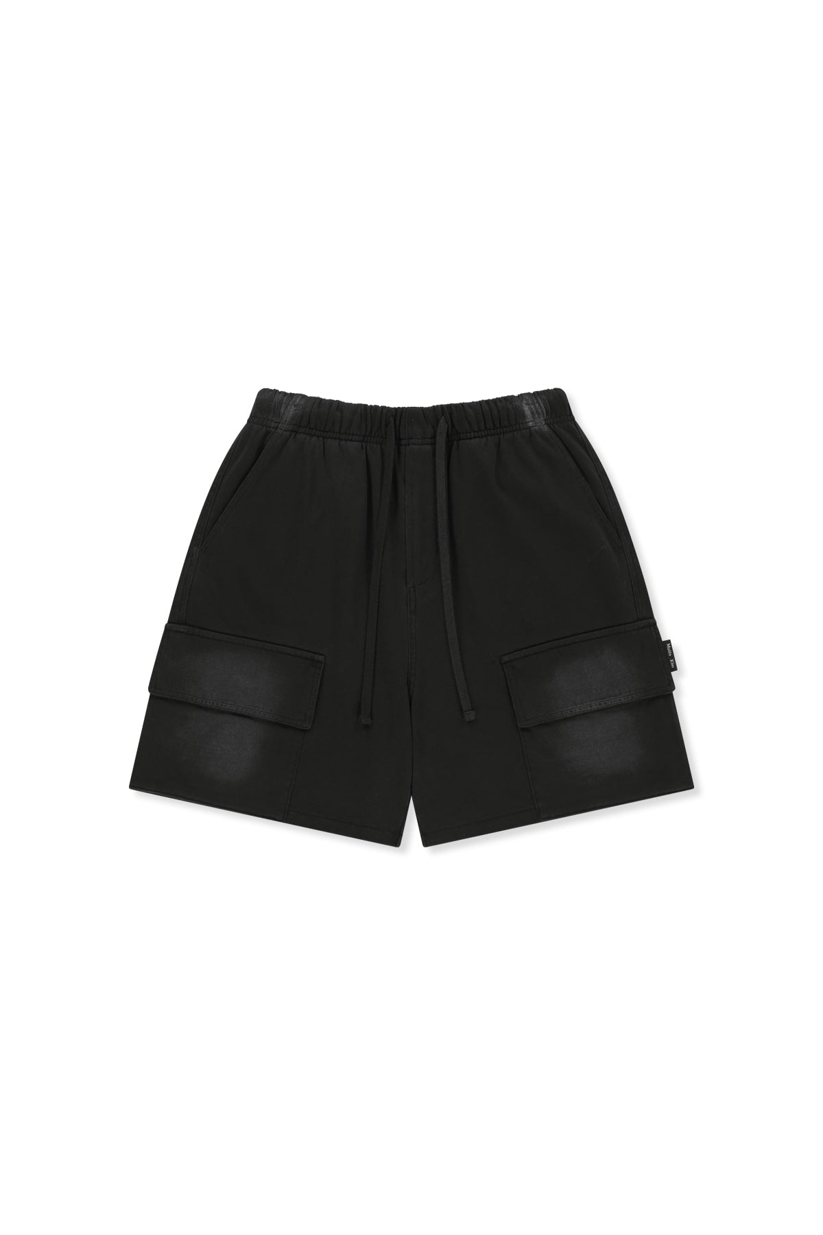 Matin Kim - Vintage Washed Terry Cargo Shorts (Black) product image 1 | TRAB K-Fashion Australia
